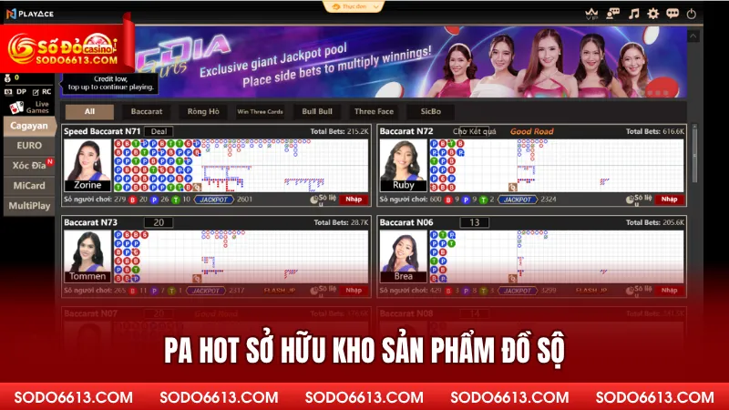 Sảnh PA hot - Nhà Phát Hành Live Casino Cực Đỉnh Trên Sodo66